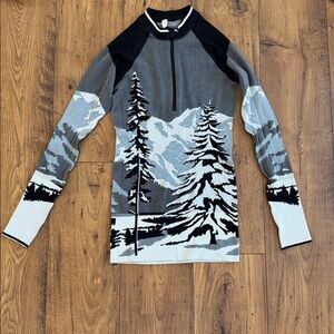 Free People Movement Scenic Mountain Print Long Sleeve Top  XS/S NWT